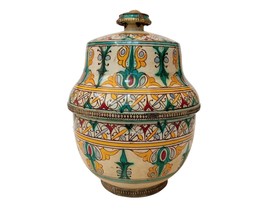 ANTIQUE Handmade Ceramic Artisan Bowl, Moroccan 70s Home decor gift, Mid Century - £960.01 GBP