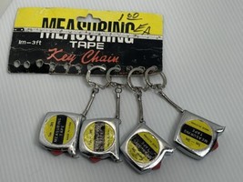 Vintage Lot Key Chain Tape Plastic Measure 1M-3FT Pocket Rule PowerLock Four Pcs - £12.22 GBP