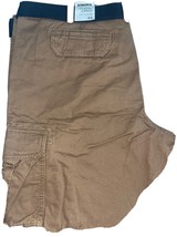 Men&#39;s Cargo Shorts 44 Big &amp; Tall w/Canvas Belt Relaxed Fit Brushed Cotton Sierra - £14.64 GBP