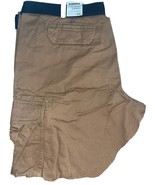 Men&#39;s Cargo Shorts 44 Big &amp; Tall w/Canvas Belt Relaxed Fit Brushed Cotto... - £13.31 GBP