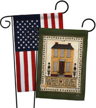 Welcome Yellow House - Impressions Decorative USA - Applique Garden Flags Pack - - £25.14 GBP