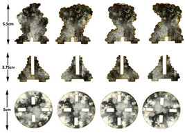 Smoke Bombardment Markers x4 (AT006) Flames of War NEW - $28.99