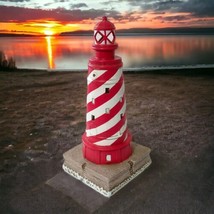 Lefton Lighthouse Light Lamp NEEDS CORD White Shoal Michigan American Vintage 92 - £23.93 GBP