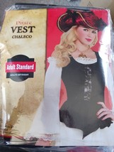 Women&#39;s Pirate Vest Costume Adult Standard Black One Size - Perfect for Theatre! - £12.46 GBP