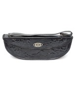Handmade Leather Purse Boho Birds Floral Black Half Moon Circle Vintage - $572.43 MXN