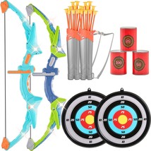 VEVOR Bow and Arrow Set for Kids, 2 Pack LED Light Up Archery Set with 20 Sucti - £45.74 GBP