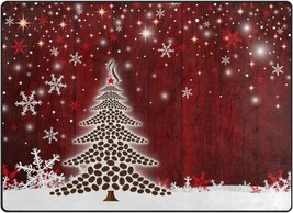 Alaza Happy New Year Tree Snowflake Christmas Non Slip Area Rug 5&#39; X 7&#39; For - £68.73 GBP