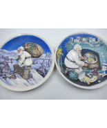 PAIR of Vintage Homer Laughlin Triumph Santa Claus Christmas Plates 8 In... - £50.83 GBP