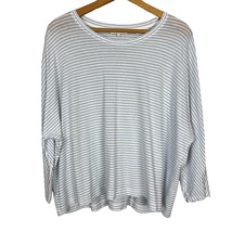 Vince Top Womens XL Blue White Stripe 3/4 Dolman Sleeve Lightweight Knit Pencil - £27.51 GBP