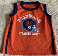 Faded Glory Boys Orange Blue Football Helmet Training Camp Tank Top 3T - £3.90 GBP