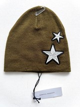 Rebecca Minkoff Silver Stars Knit Beanie Hat Olive - £51.41 GBP