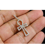 1Ct Round Cut Cubic Zirconia Cross Pendant Yellow Gold-Plated Silver NO ... - £85.72 GBP