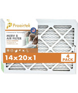 Proairtek AF14201M08SWH Model MERV 8 14x20x1 Air Filter (Pack of 4) - £47.17 GBP