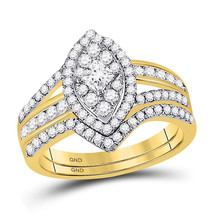 14kt Yellow Gold Princess Diamond Oval Bridal Wedding Ring Set 1.00 Ctw - £1,121.76 GBP