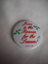 Vintage Estate Costume Button Pin Jewelry Jesus is the reason for the se... - $3.60