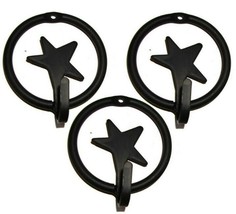 Country Star &amp; Ring Hook - Solid Wrought Iron Hooks By Piece Or Dozen Amish Usa - £3.50 GBP+