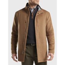 Peter Millar Crown Flex Fleece City Coat 100% Wool Brown Men&#39;s Large NWT - £379.58 GBP