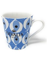 Gevalia Kaffe Coffee Cup 10 oz Ceramic Mug Light Blue Artistic - $12.18