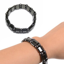 Hot Selling Unisex Weight Loss Round Black Stone Magnetic Therapy Bracelet Healt - £10.39 GBP