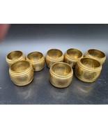 Brass Napkin Rings Set of 8 Gold Color Vintage Unique Hammered Design - $16.95