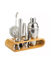 10-Pieces Mixology Bar Kit with Stand Complete Cocktail Shaker Bartender... - $21.71