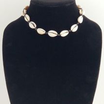Cowrie Shell Choker Black Cord Necklace Tropical Island Fashion Jewelry image 2
