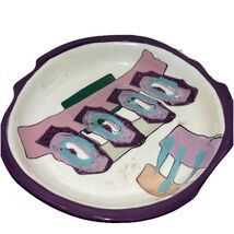 NEW (Cracks/Smudges As Shown) Large Glass Abstract Multicolor Bowl, ~12 in. - $87.00