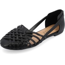 Journee Collection Womens 10 M Black Ekko Strappy Flat Sandals NIB YP6 - £24.32 GBP