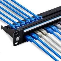 ETS 24 Port CAT6 Pass Through Coupler Patch Panel with Back Bar, Compatible with - £32.48 GBP