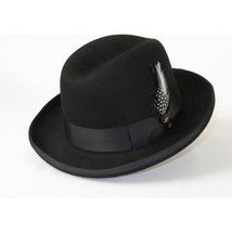 Men Bruno Capelo Dress Hat Australian Wool Homburg Godfather GF100 Black image 5