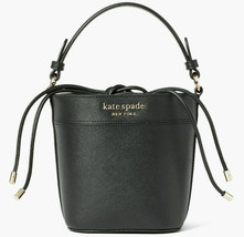Kate Spade Cameron Small Bucket Bag Black Leather Purse WKRU6712 NWT $299 Retail - $113.83