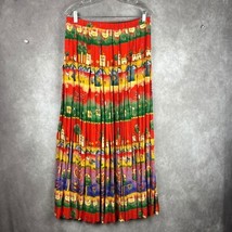 Vintage Maxi Skirt M/L Red Pleated Hippie Boho Cottagecore Teacher Vibes... - $548.79 MXN