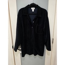 Vintage Abraxas Black Corduroy Jacket L Ribbed Button Up Stretchy Soft 9... - $520.80 MXN