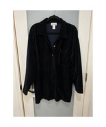 Vintage Abraxas Black Corduroy Jacket L Ribbed Button Up Stretchy Soft 9... - $511.41 MXN