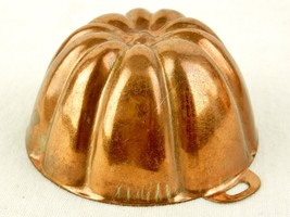 3&quot; Copper Candy Mold, Fluted Design, Tinned Interior, Chocolates, Jello,... - $19.55
