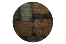 Oriental Weavers Hudson 4878B 8&#39; Round  Round - Blue/ Brown-Polypropylene - £347.24 GBP