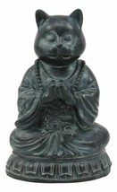 Buddha Cat Statue Meditating Zen Cat Figurine Cat Memorial Or Spiritual Decor - £20.95 GBP