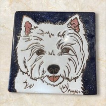 West Highland Dog Puppy - Hand Painted Tile by Pumpkin Tile - 6 x 6&quot; - $17.59