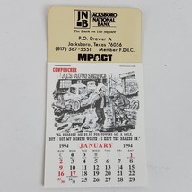 Vintage 1994 Stick Up Calendar Jacksboro National Bank Texas TX Advertising - £5.14 GBP