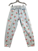 Rue 21 Y2K Cherry Print  Jeans Women&#39;s 6 Regular Blue Cotton Light Wash - $24.75