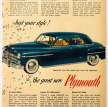 1949 Plymouth De Luxe 4 Door Sedan Advertisement Automobilia Antique DWU16A - $459.01 MXN