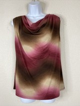 Roz &amp; Ali Womens Size S Purple/Brown Gradient Stretch Blouse Sleeveless Cowl - £6.26 GBP