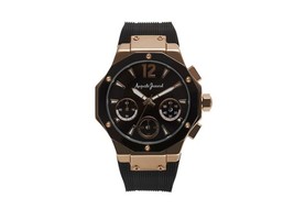 NEW Auguste Jaccard 14039 Men&#39;s Essex Chronograph Series Black/Rose Gold Watch - £29.56 GBP