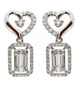 Real Fine 0.92ct Natural Diamond Earrings 18K White Gold G Color VS2 Cla... - £2,679.61 GBP