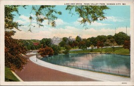 Lake and Drive Penn Valley Park Kansas City MO Postcard PC570 - £3.94 GBP