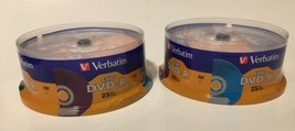 Verbatim Life Series DVD-R Discs Assorted Colors Two Packs Of 25 Each - £19.21 GBP