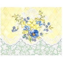 Victorian Embossed Floral Note Card &amp; Envelope Set, Yellow Bouquet, Set ... - £11.79 GBP