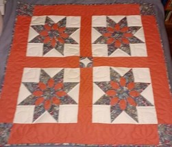 Beautiful Handmade 8 Point Star Lap Quilt Loops for Wall Hanging - $28.99