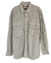 Magellan Mens Shirt Size XL White Green Plaid Button Down Pockets Long S... - $18.54