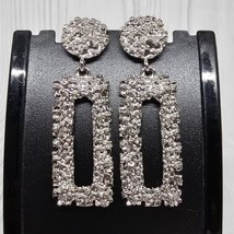 Fashion Geometric Drop Dangle Earrings Silver Tone Pierced Stud Earrings - $16.95